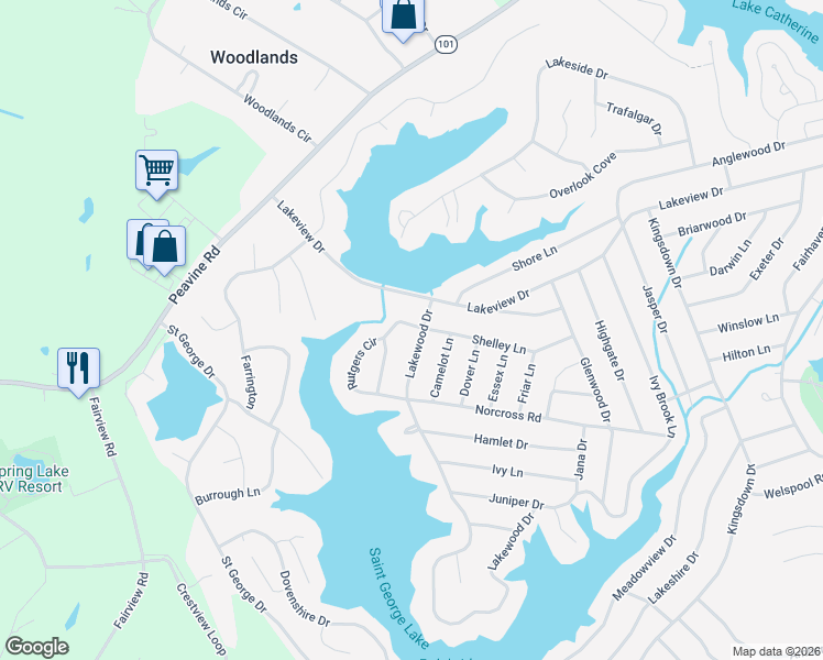 map of restaurants, bars, coffee shops, grocery stores, and more near 103 Rutgers Circle in Crossville