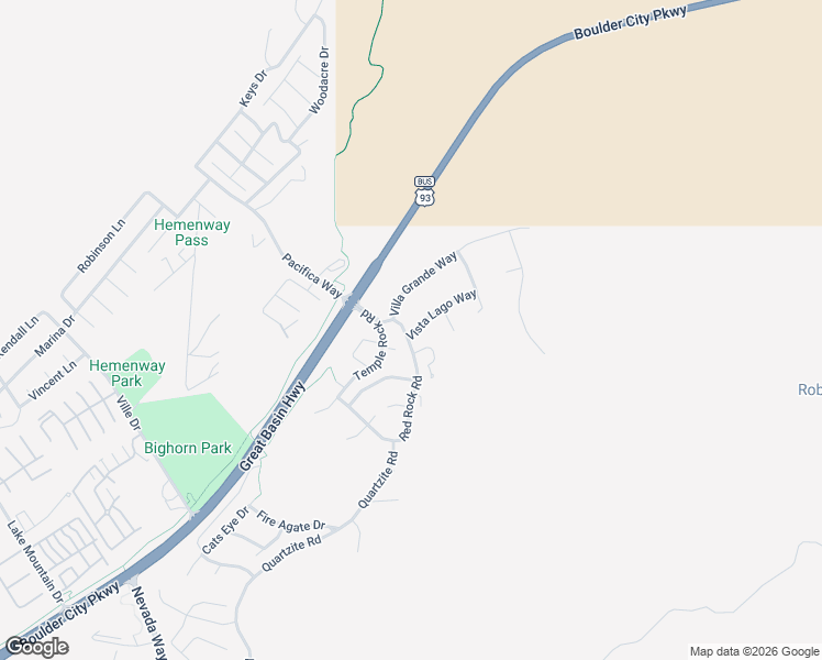 map of restaurants, bars, coffee shops, grocery stores, and more near 105 Red Rock Road in Boulder City