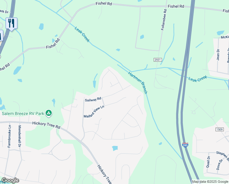 map of restaurants, bars, coffee shops, grocery stores, and more near 367 Sailway Road in Winston-Salem
