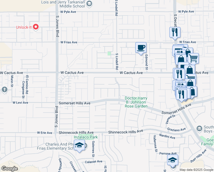 map of restaurants, bars, coffee shops, grocery stores, and more near 5607 San Palazzo Court in Las Vegas