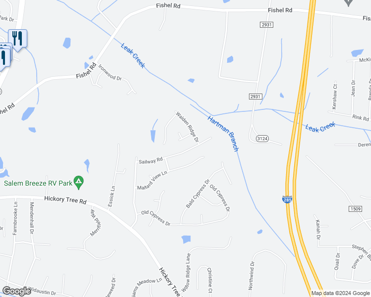 map of restaurants, bars, coffee shops, grocery stores, and more near 355 Sailway Road in Winston-Salem