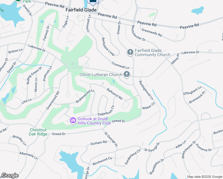 map of restaurants, bars, coffee shops, grocery stores, and more near 134 Baltusrol Road in Crossville