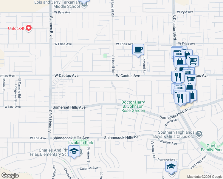map of restaurants, bars, coffee shops, grocery stores, and more near 5537 San Palazzo Court in Las Vegas