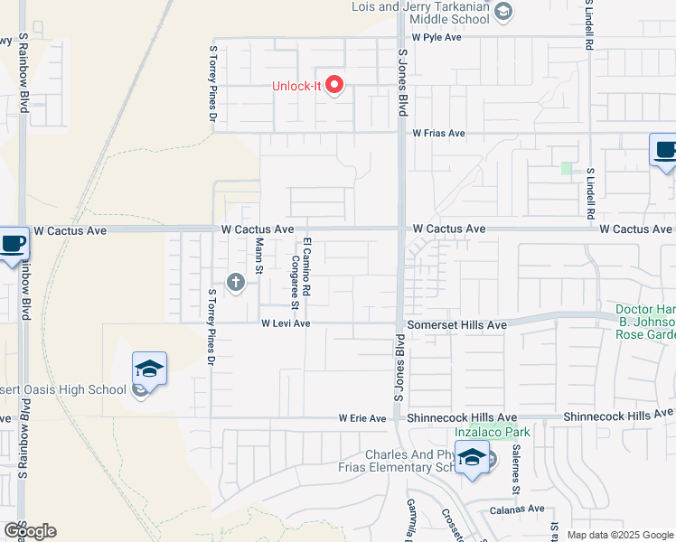 map of restaurants, bars, coffee shops, grocery stores, and more near 6230 West Conn Avenue in Las Vegas
