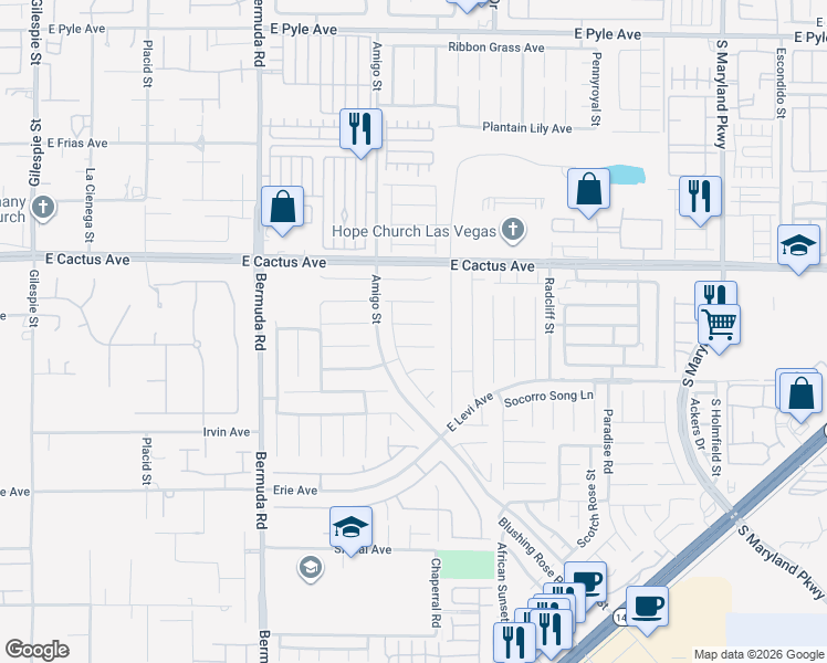 map of restaurants, bars, coffee shops, grocery stores, and more near 665 Hidden Cellar Court in Las Vegas