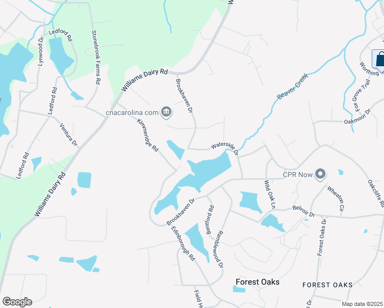 map of restaurants, bars, coffee shops, grocery stores, and more near 3800 Waterside Drive in Greensboro