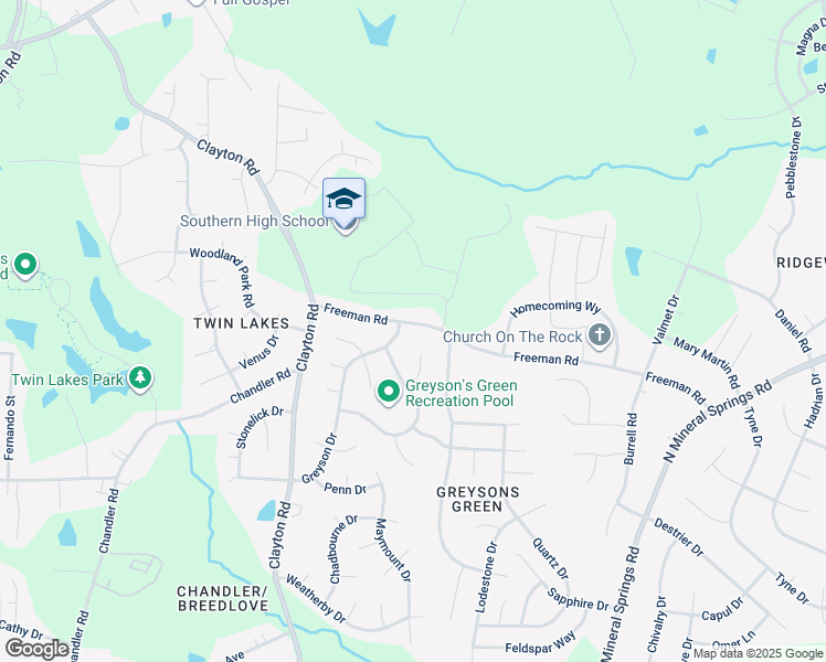 map of restaurants, bars, coffee shops, grocery stores, and more near 3424 Freeman Road in Durham