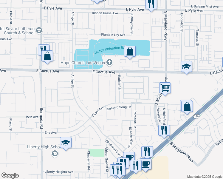 map of restaurants, bars, coffee shops, grocery stores, and more near 10618 Timber Stand Street in Las Vegas