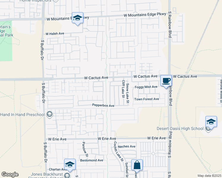 map of restaurants, bars, coffee shops, grocery stores, and more near 10568 Peach Creek Street in Las Vegas