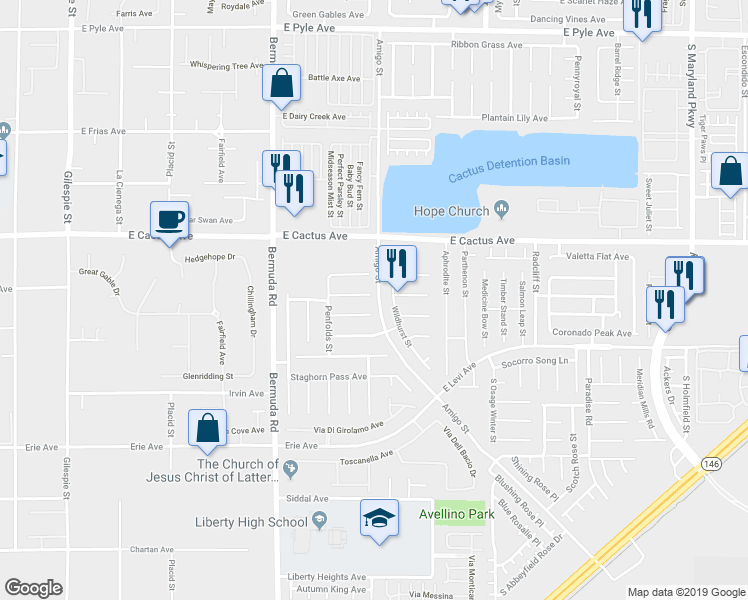 map of restaurants, bars, coffee shops, grocery stores, and more near 593 Pale Pueblo Court in Las Vegas