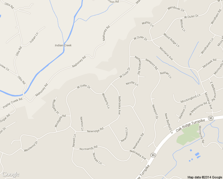 map of restaurants, bars, coffee shops, grocery stores, and more near 983 West Outer Drive in Oak Ridge