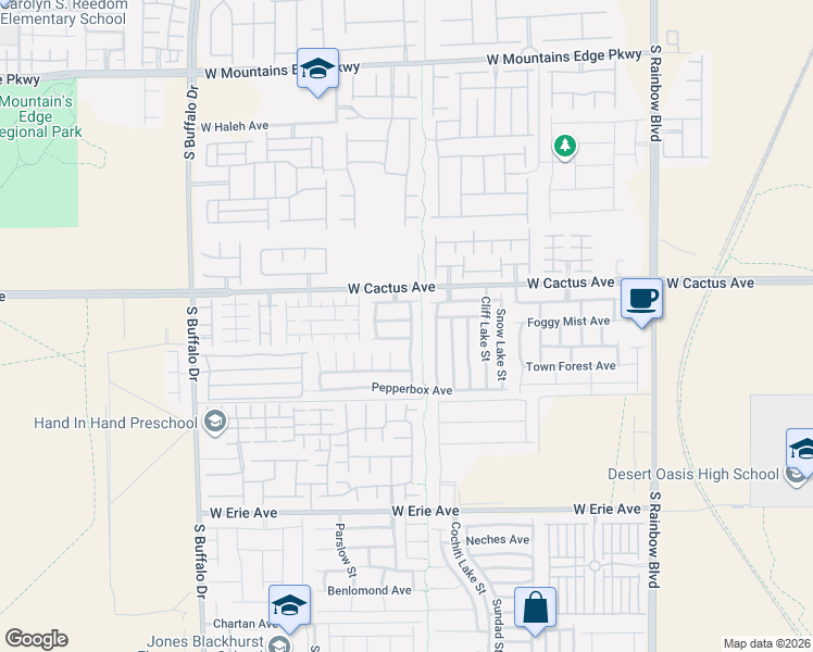 map of restaurants, bars, coffee shops, grocery stores, and more near 7416 Great Victoria Avenue in Las Vegas