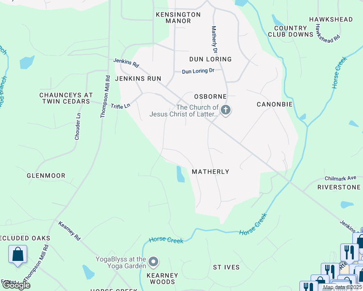 map of restaurants, bars, coffee shops, grocery stores, and more near in Wake Forest