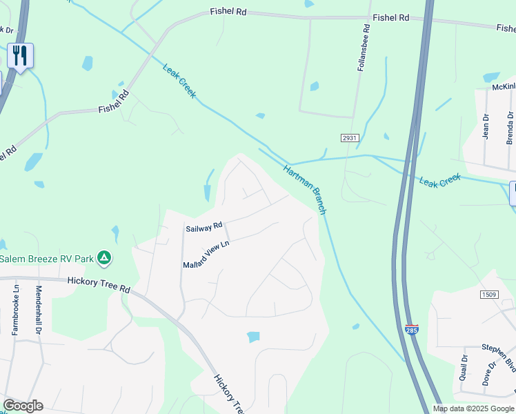 map of restaurants, bars, coffee shops, grocery stores, and more near 367 Sailway Road in Winston-Salem