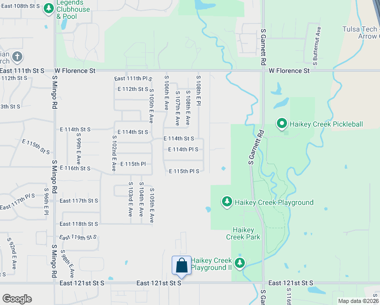 map of restaurants, bars, coffee shops, grocery stores, and more near 10723 East 115th Street South in Bixby