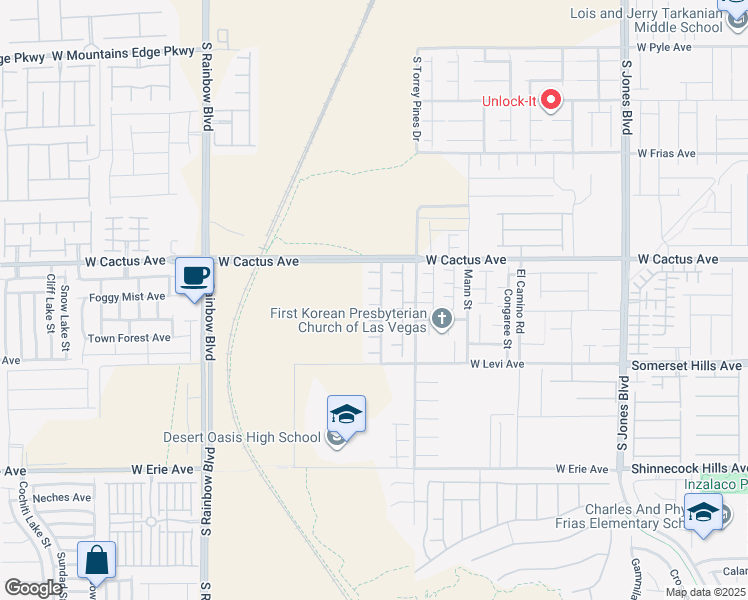 map of restaurants, bars, coffee shops, grocery stores, and more near 6572 Polonius Court in Las Vegas