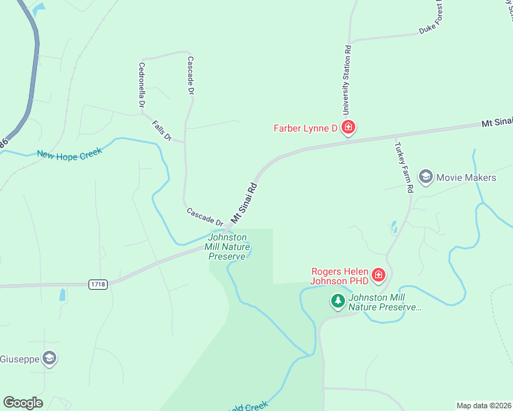map of restaurants, bars, coffee shops, grocery stores, and more near 2911 Mount Sinai Road in Chapel Hill