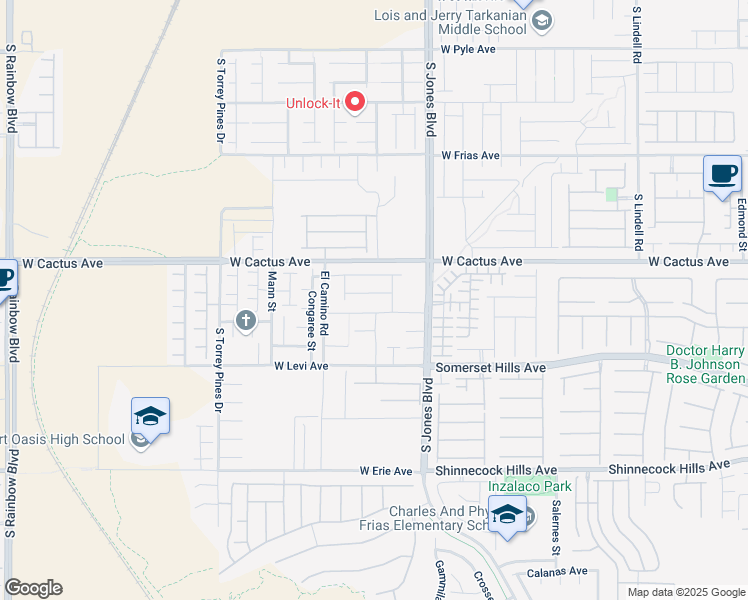 map of restaurants, bars, coffee shops, grocery stores, and more near 6230 West Conn Avenue in Las Vegas