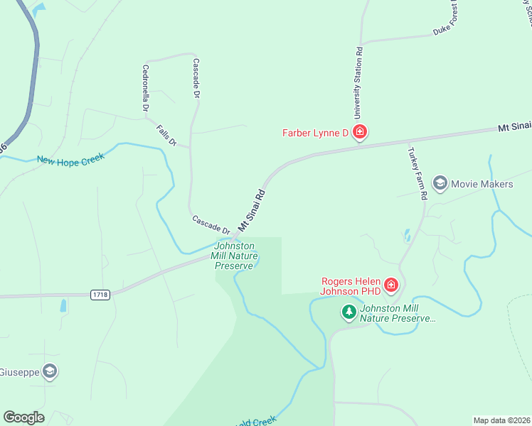 map of restaurants, bars, coffee shops, grocery stores, and more near 2911 Mount Sinai Road in Chapel Hill