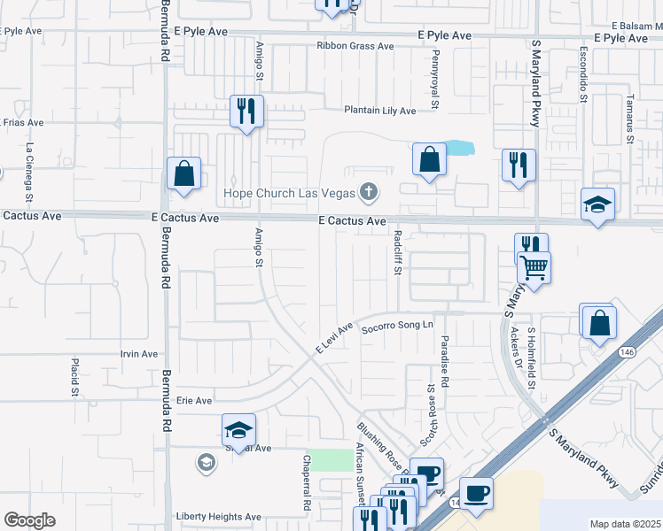 map of restaurants, bars, coffee shops, grocery stores, and more near 10583 Parthenon Street in Las Vegas