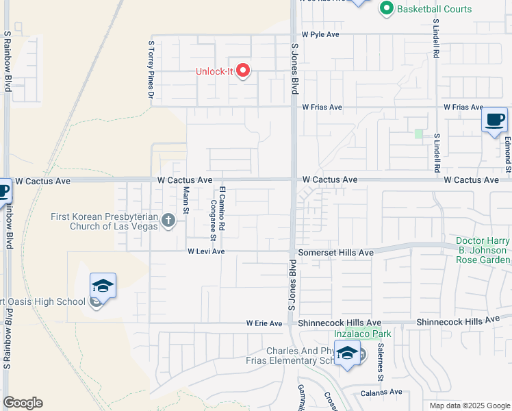 map of restaurants, bars, coffee shops, grocery stores, and more near 6201 Ashley Hills Ave in Las Vegas