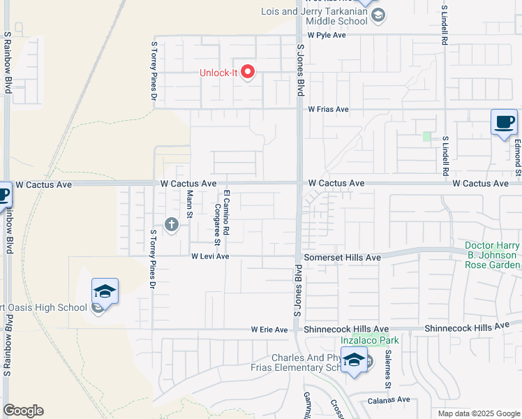 map of restaurants, bars, coffee shops, grocery stores, and more near 6230 West Conn Avenue in Las Vegas