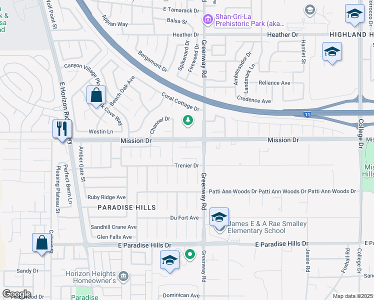 map of restaurants, bars, coffee shops, grocery stores, and more near 249 Harwood Heights Court in Henderson