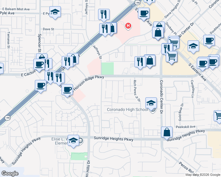 map of restaurants, bars, coffee shops, grocery stores, and more near 837 Fulford Court in Henderson