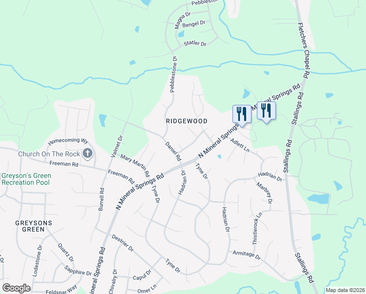 map of restaurants, bars, coffee shops, grocery stores, and more near 201 Cloverdale Drive in Durham