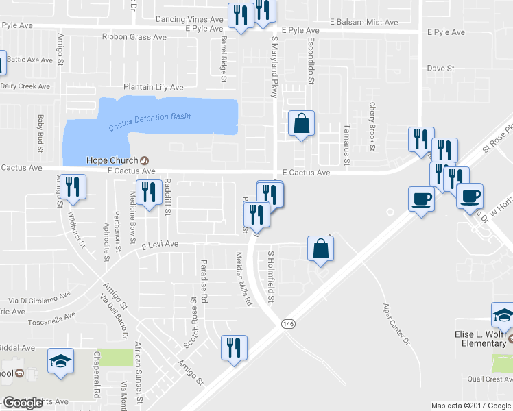 map of restaurants, bars, coffee shops, grocery stores, and more near 1123 Volcanic Garden Court in Las Vegas