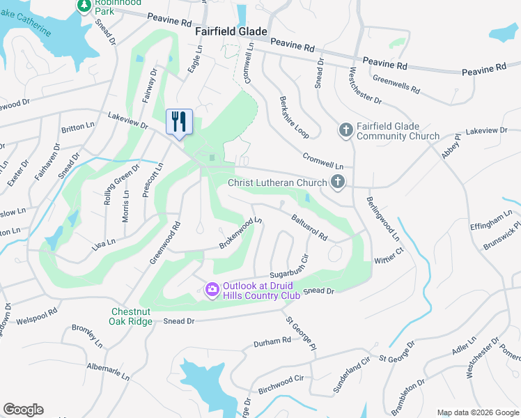 map of restaurants, bars, coffee shops, grocery stores, and more near 104 Kenilworth Lane in Crossville