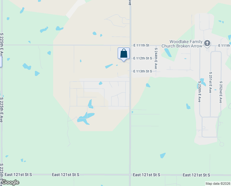 map of restaurants, bars, coffee shops, grocery stores, and more near 11409 South 238th East Avenue in Broken Arrow