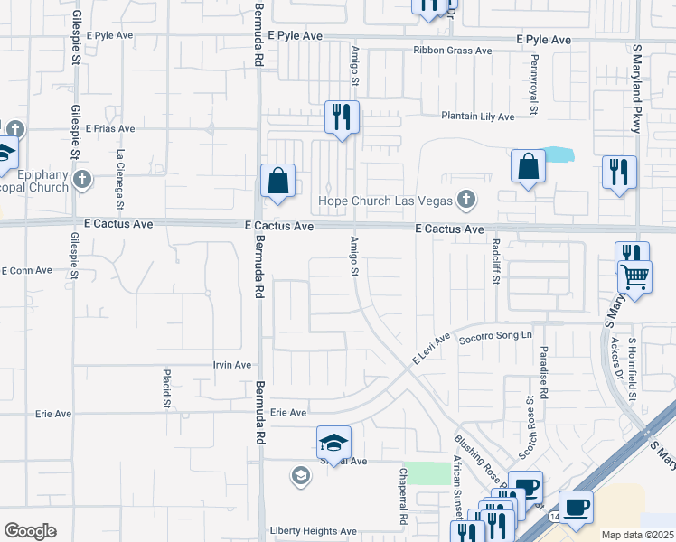 map of restaurants, bars, coffee shops, grocery stores, and more near 562 Pale Pueblo Court in Las Vegas