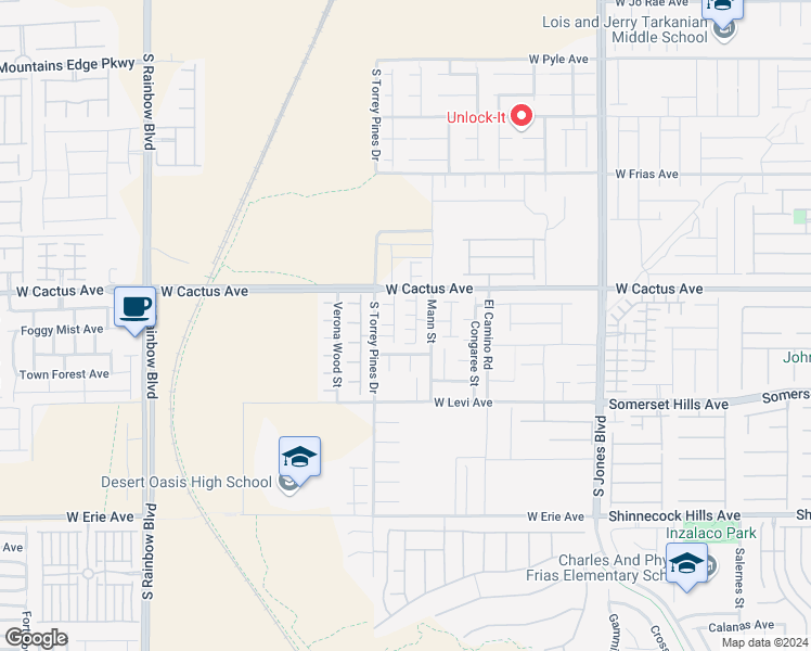 map of restaurants, bars, coffee shops, grocery stores, and more near 6446 Oak Savanna Court in Las Vegas