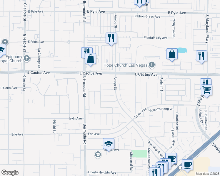 map of restaurants, bars, coffee shops, grocery stores, and more near 562 Pale Pueblo Court in Las Vegas