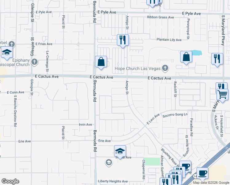 map of restaurants, bars, coffee shops, grocery stores, and more near 523 Pale Pueblo Court in Las Vegas
