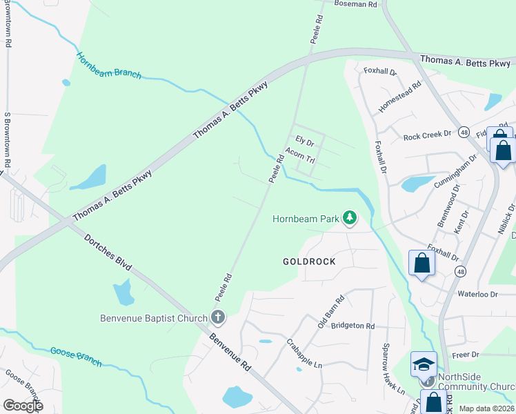 map of restaurants, bars, coffee shops, grocery stores, and more near 1922 Peele Road in Rocky Mount
