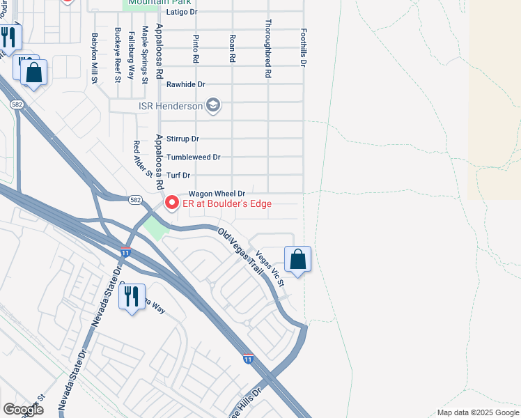map of restaurants, bars, coffee shops, grocery stores, and more near 1621 Cowboy Chaps Place in Henderson