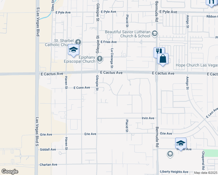 map of restaurants, bars, coffee shops, grocery stores, and more near 225 Bethwick Circle in Las Vegas