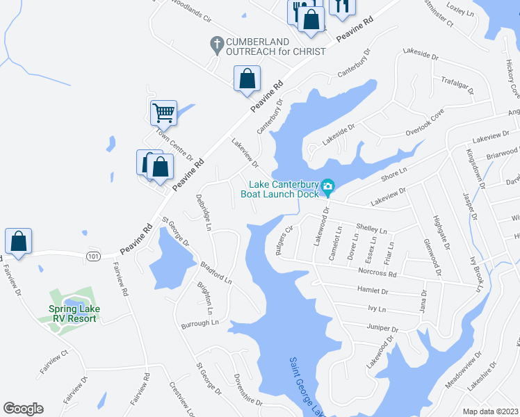 map of restaurants, bars, coffee shops, grocery stores, and more near 27 Briar Court in Crossville