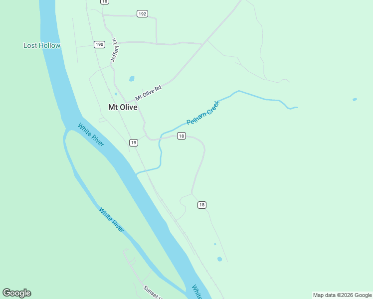 map of restaurants, bars, coffee shops, grocery stores, and more near County Road 18 in Calico Rock