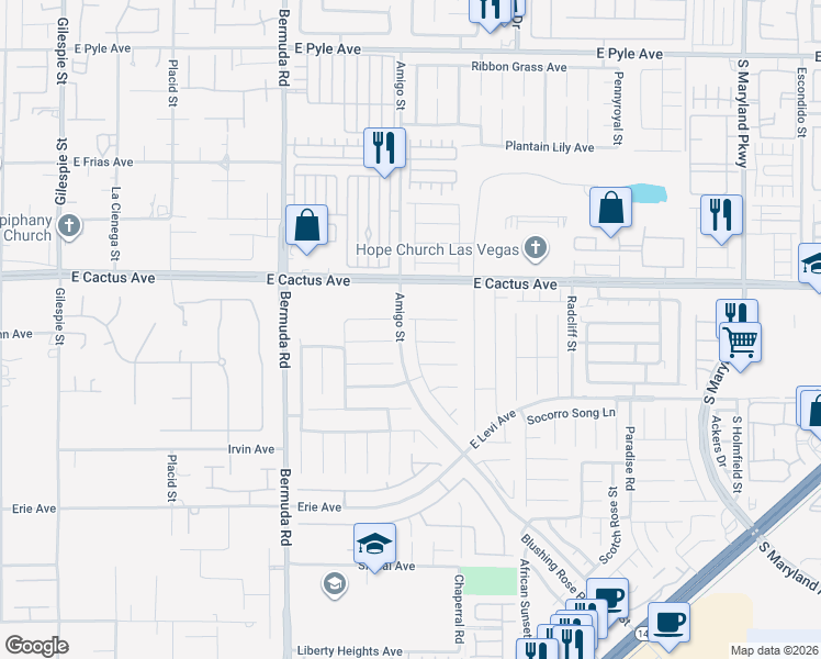 map of restaurants, bars, coffee shops, grocery stores, and more near 593 Pale Pueblo Court in Las Vegas