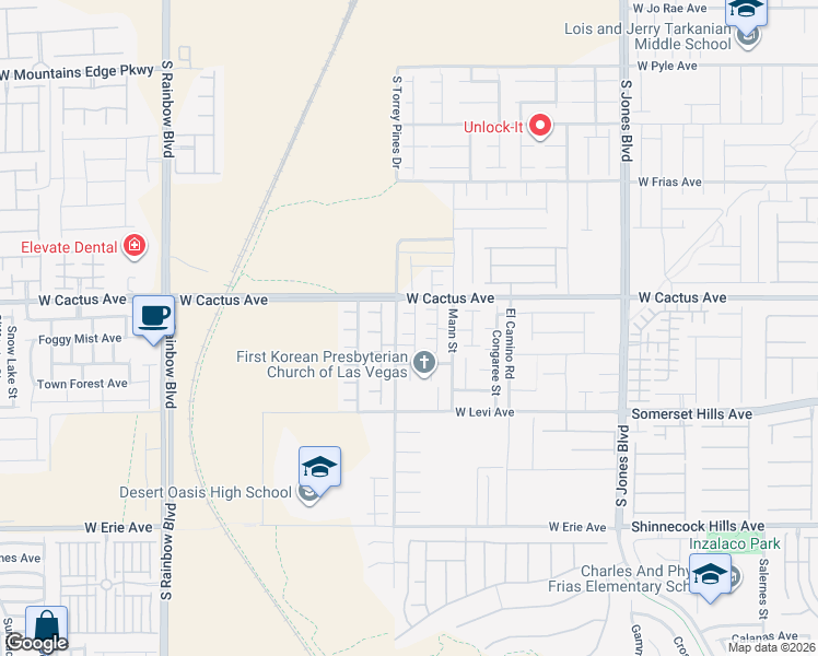 map of restaurants, bars, coffee shops, grocery stores, and more near 6483 Carmel River Avenue in Las Vegas