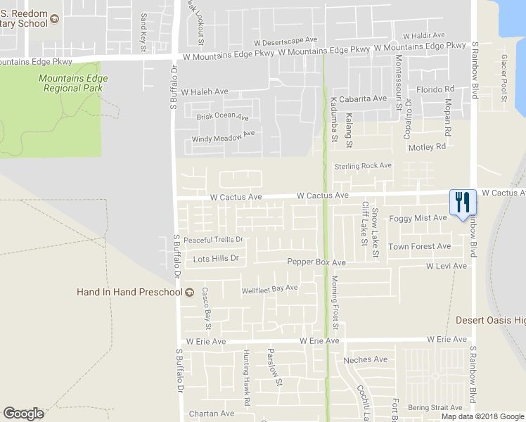 map of restaurants, bars, coffee shops, grocery stores, and more near 7537 Brisa Del Mar Avenue in Las Vegas