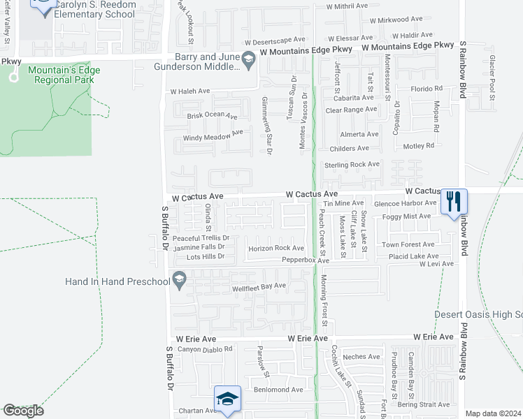 map of restaurants, bars, coffee shops, grocery stores, and more near 7513 Brisa Del Mar Avenue in Las Vegas