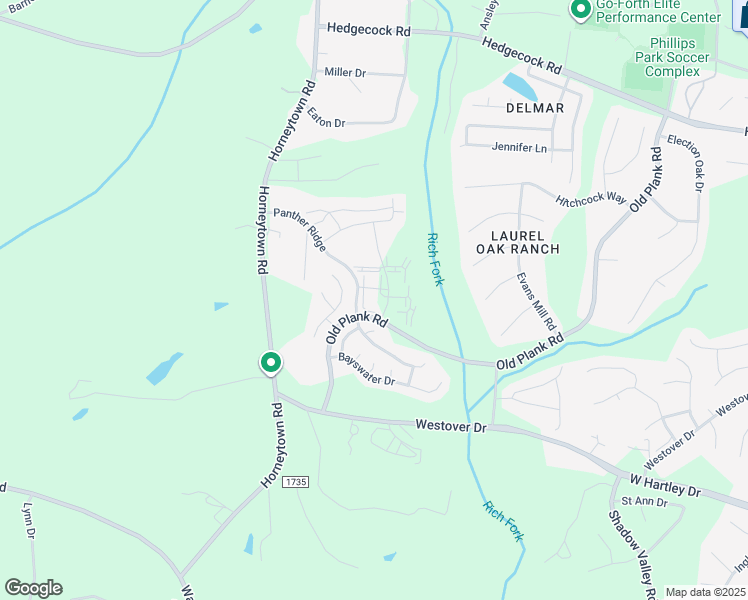 map of restaurants, bars, coffee shops, grocery stores, and more near 1281 Old Plank Road in High Point