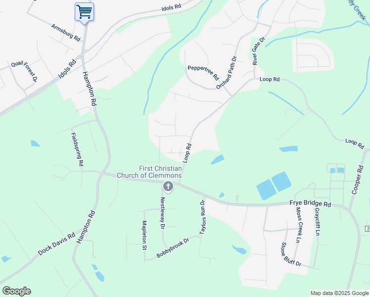 map of restaurants, bars, coffee shops, grocery stores, and more near 120 Salem Ridge Court in Clemmons