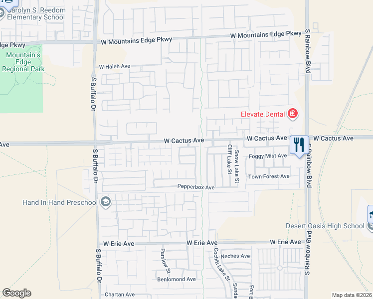 map of restaurants, bars, coffee shops, grocery stores, and more near 7409 Painted Mural Avenue in Las Vegas