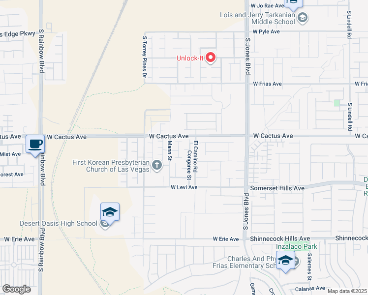 map of restaurants, bars, coffee shops, grocery stores, and more near 6348 War Emblem Court in Las Vegas
