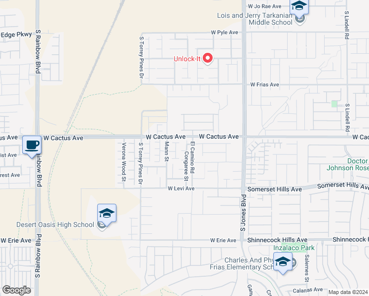 map of restaurants, bars, coffee shops, grocery stores, and more near 6330 War Emblem Court in Las Vegas